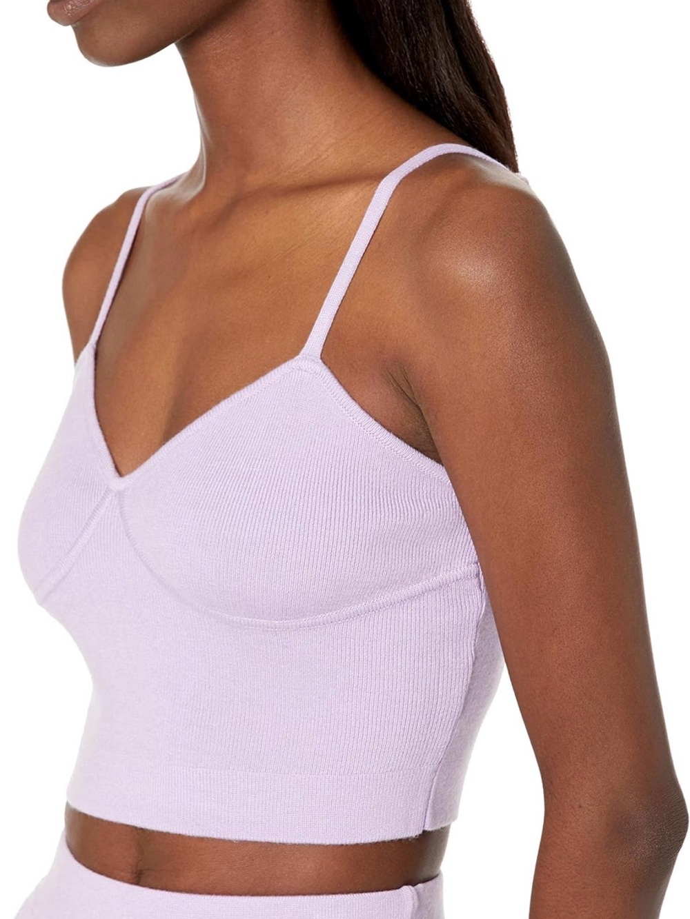 The Drop Catalina Sweater Dusty Purple Cropped Cami Knit Bralette Womens XS